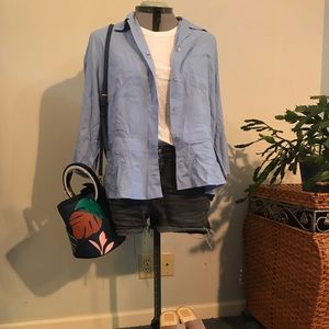 Vintage blue silk shirt